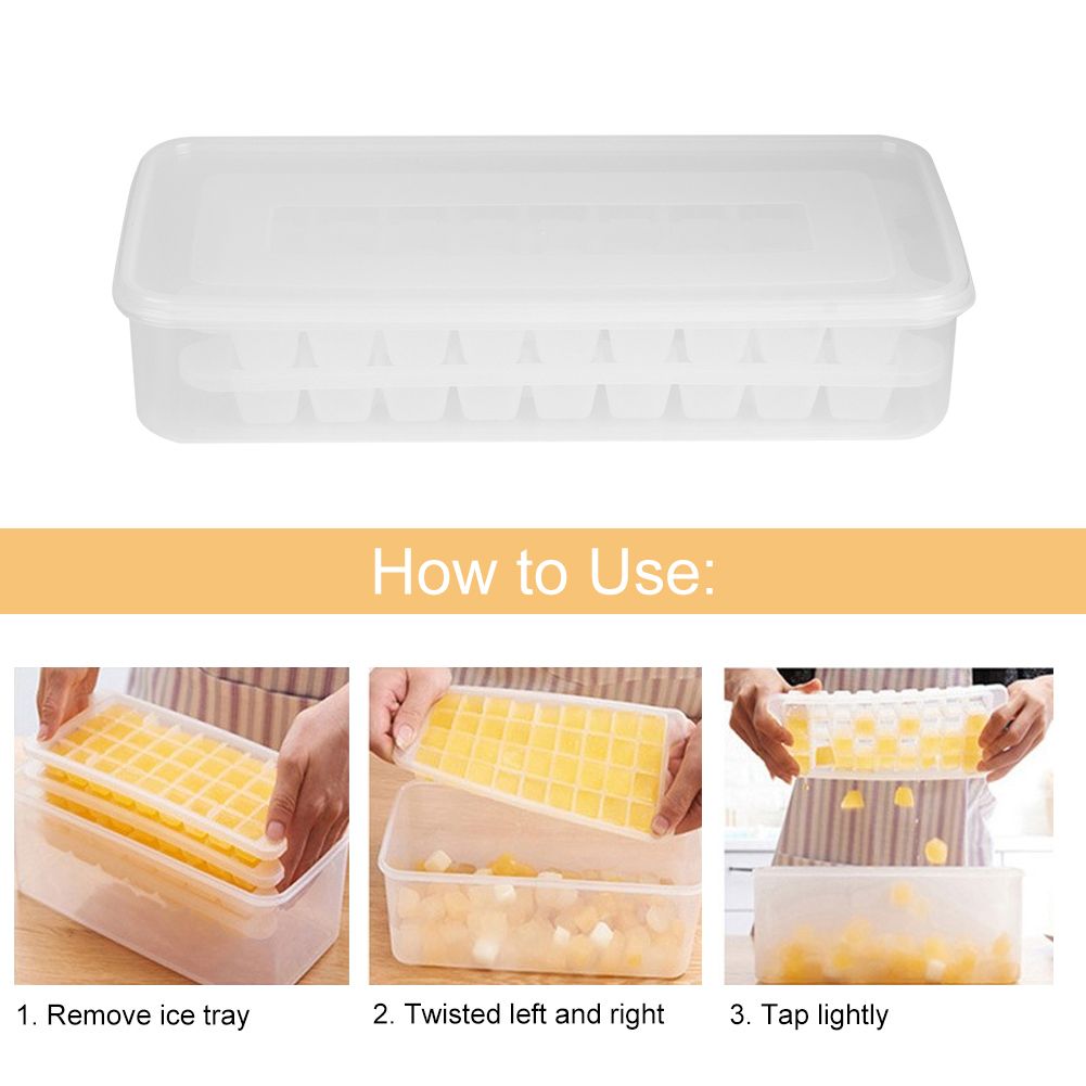 Food Grade Household Kitchen DIY Ice Cubes Mold Tray Ice Maker with Storage view 7
