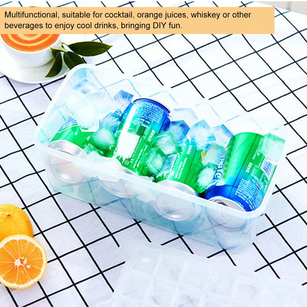 Food Grade Household Kitchen DIY Ice Cubes Mold Tray Ice Maker with Storage view 9