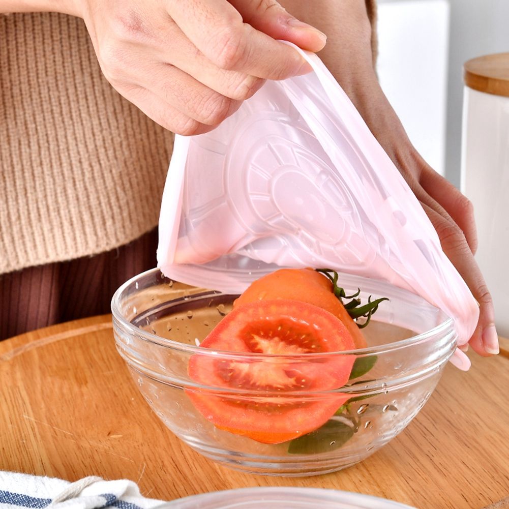 6Pcs/Set Silicone Reusable Stretchable Food Fruit Preservation Cover Lid for view 3