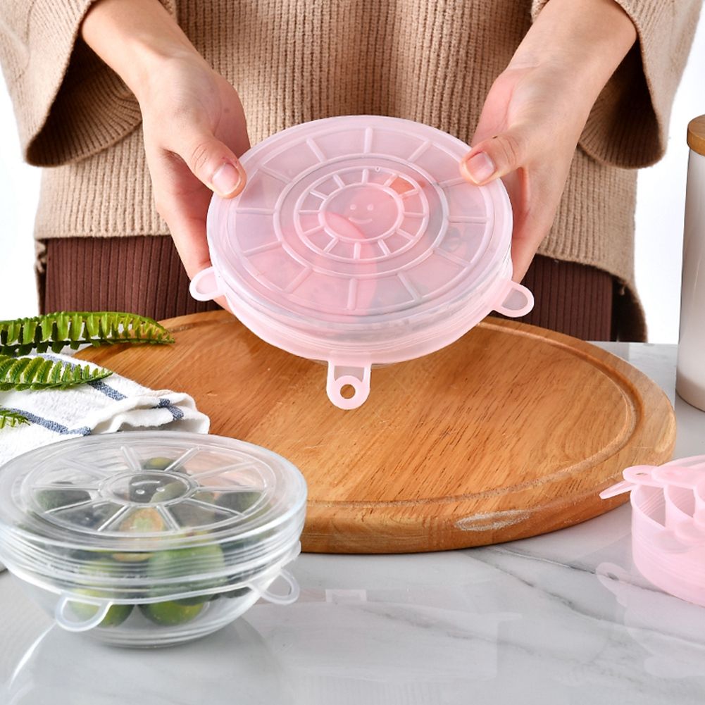 6Pcs/Set Silicone Reusable Stretchable Food Fruit Preservation Cover Lid for view 4
