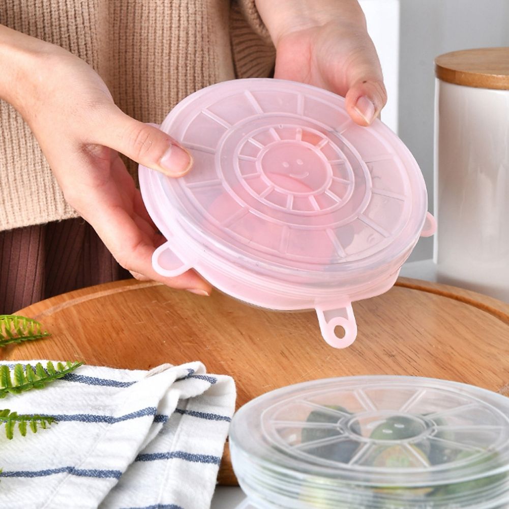 6Pcs/Set Silicone Reusable Stretchable Food Fruit Preservation Cover Lid for view 5