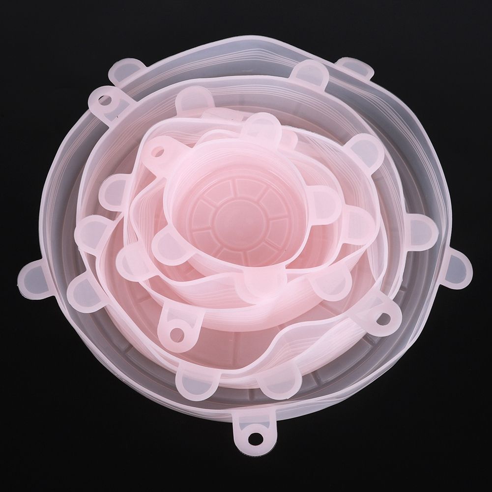 6Pcs/Set Silicone Reusable Stretchable Food Fruit Preservation Cover Lid for view 7
