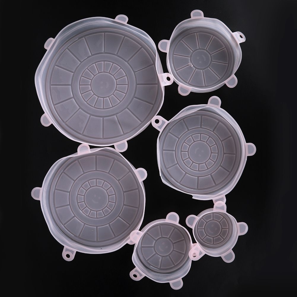 6Pcs/Set Silicone Reusable Stretchable Food Fruit Preservation Cover Lid for view 9