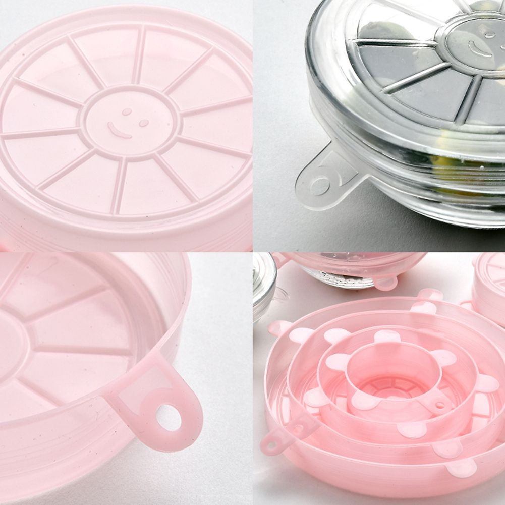 6Pcs/Set Silicone Reusable Stretchable Food Fruit Preservation Cover Lid for view 10