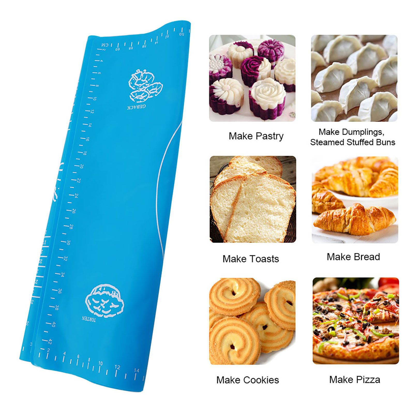 Household Silicone Non-Stick Baking Mat with Scales Rolling Dough Pad Kitchen view 9