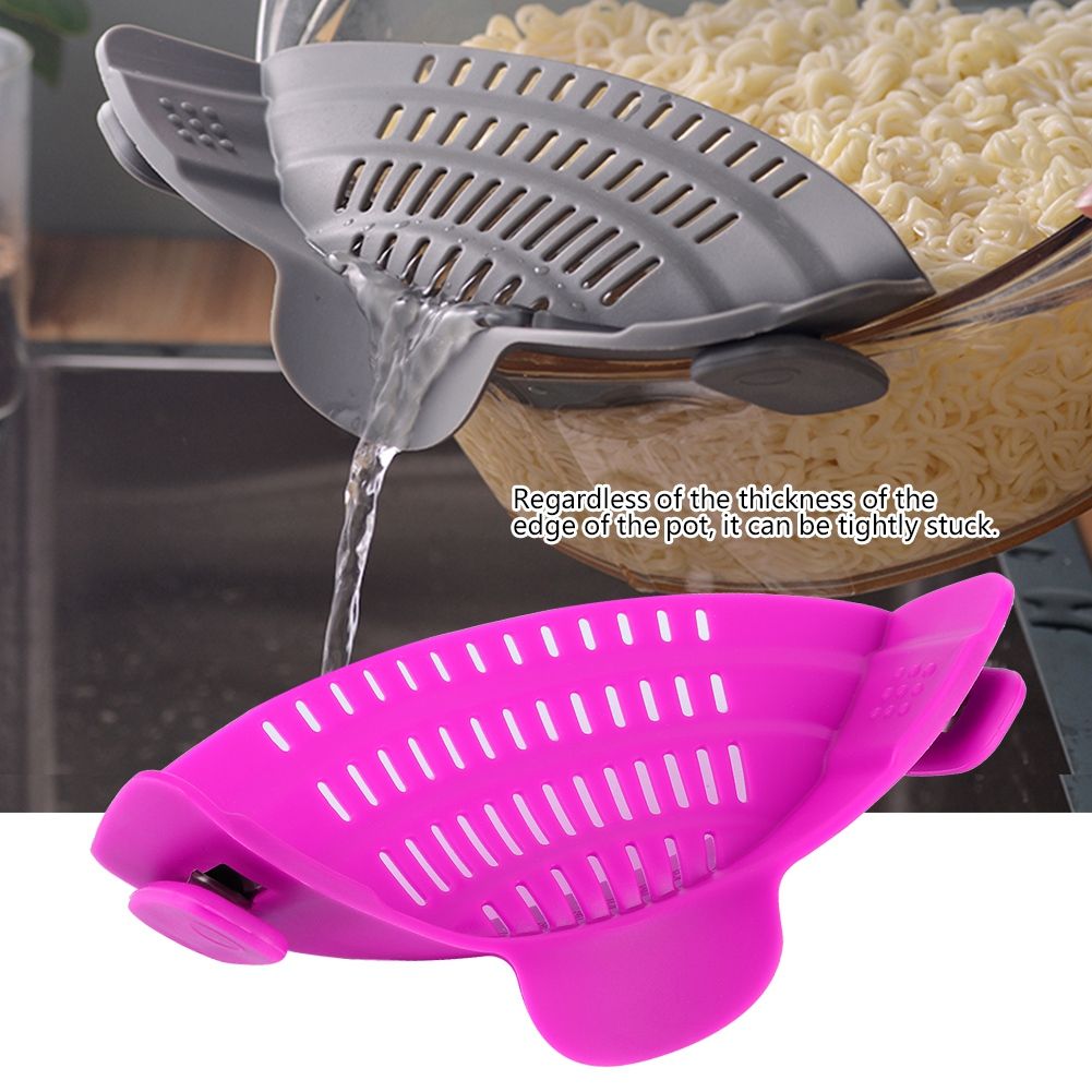 Silicone Clip On Pot Strainer Kitchen Filter Colanders for Noodles Vegetables view 8