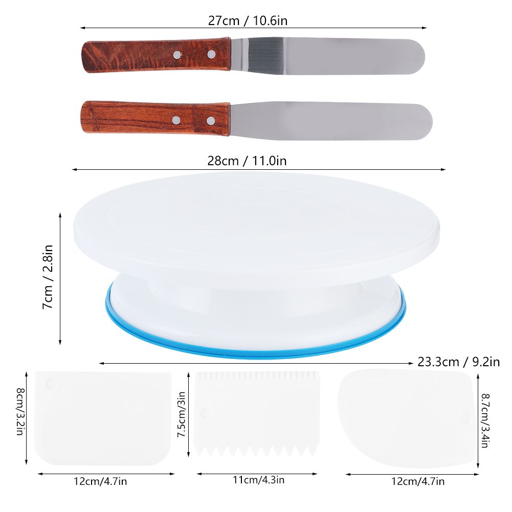 6Pcs/Set Kitchen Cake Decorating Turntable Cake Rotating Display Stand with view 11