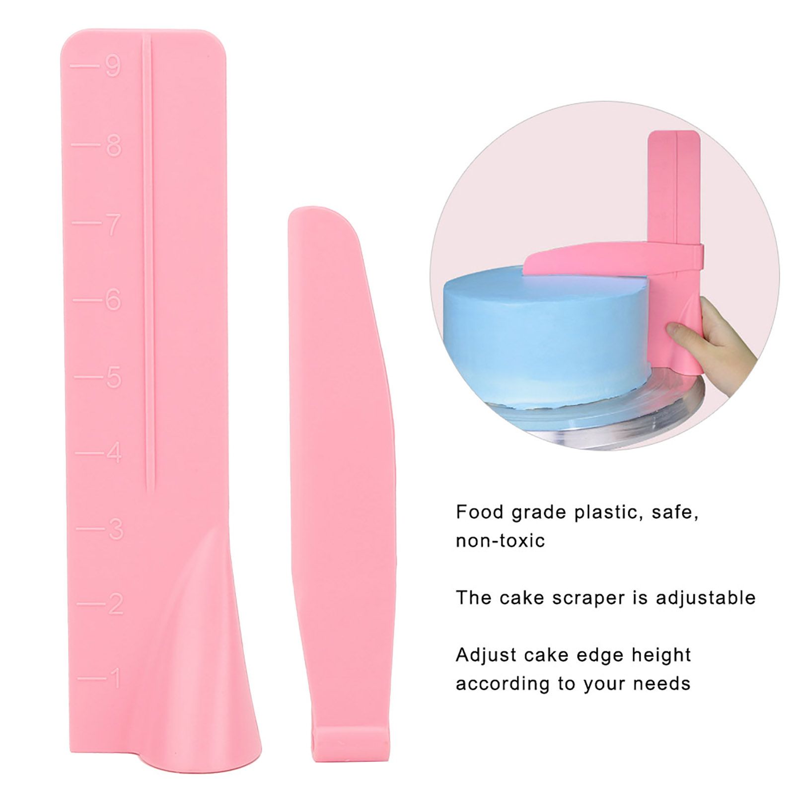 1 Set of Adjustable Height Cream Scraper Cake Gauge with Scale Kitchen view 7