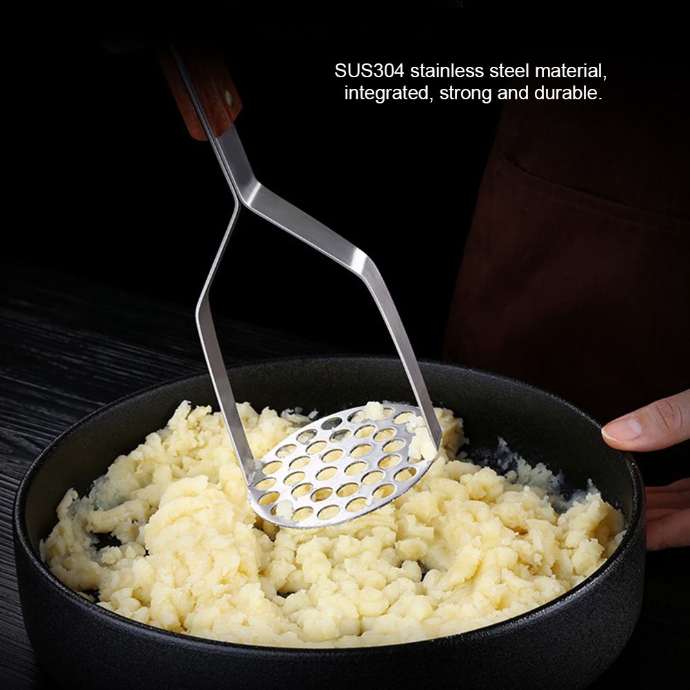Household Manual SUS304 Stainless Steel Pressed Potato Masher Crusher Kitchen view 7