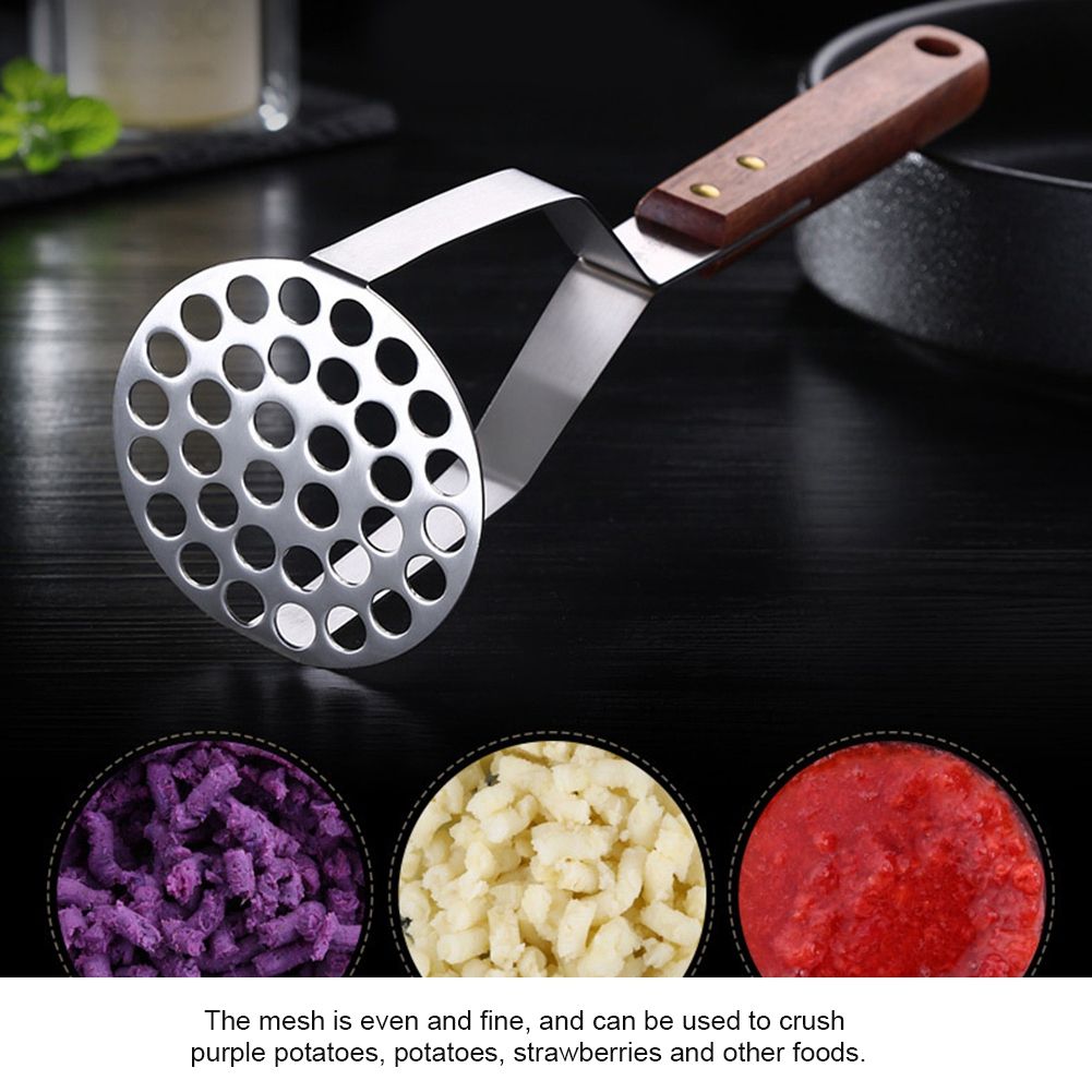 Household Manual SUS304 Stainless Steel Pressed Potato Masher Crusher Kitchen view 8