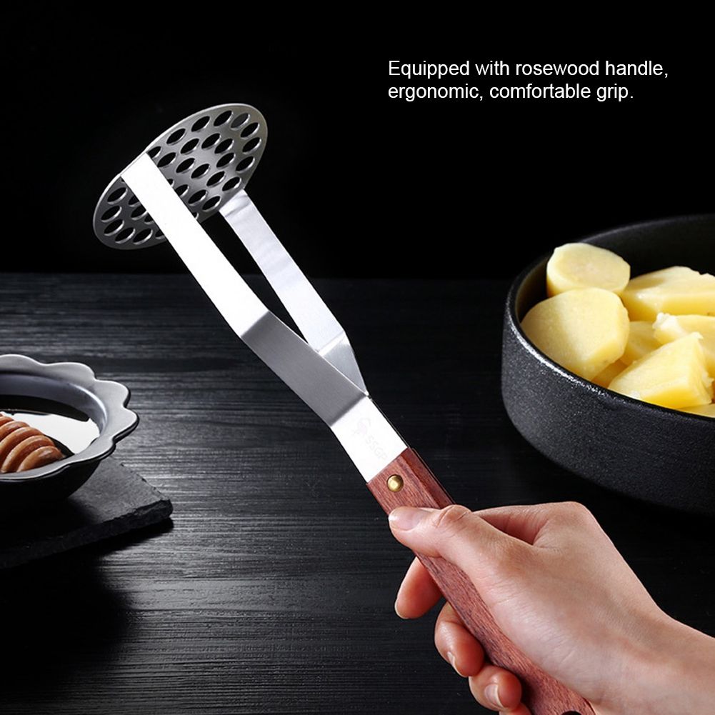 Household Manual SUS304 Stainless Steel Pressed Potato Masher Crusher Kitchen view 9