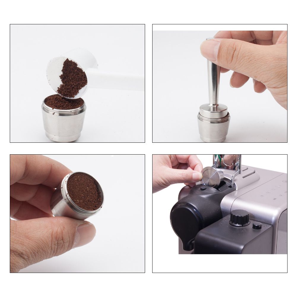 Stainless Steel Reusable Coffee Capsule Cup Kit Fit for Nespresso Coffee view 12