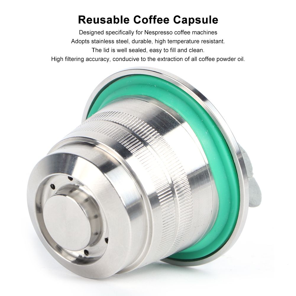 Stainless Steel Reusable Coffee Capsule Cup Kit Fit for Nespresso Coffee view 7