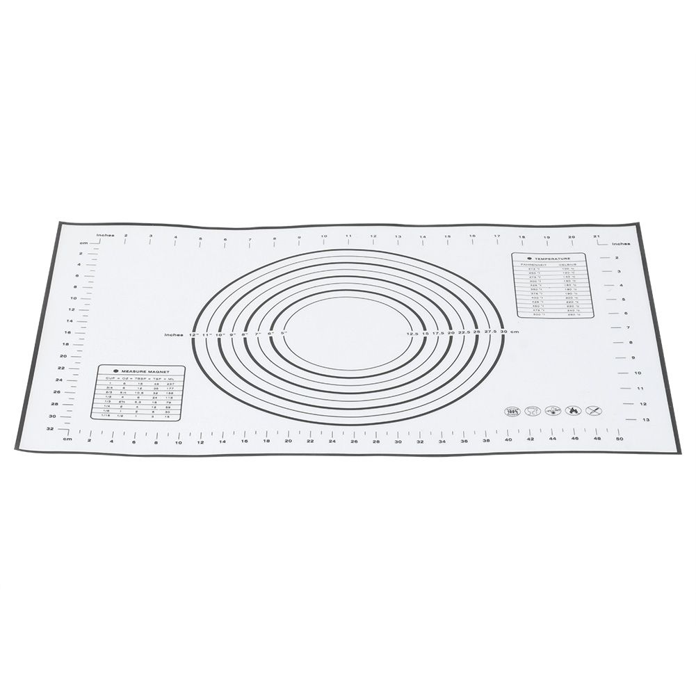 60x40cm Black Silicone Rolling Kneading Dough Mat with Scales Kitchen Baking Tools view 4