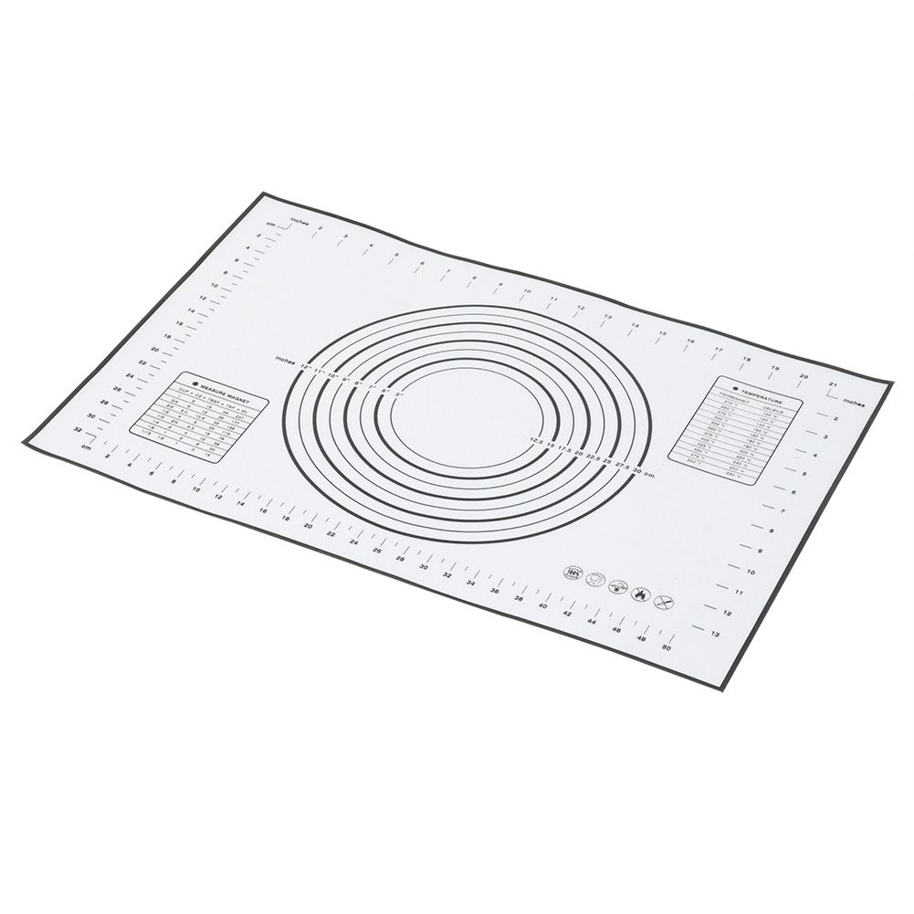60x40cm Black Silicone Rolling Kneading Dough Mat with Scales Kitchen Baking Tools view 5