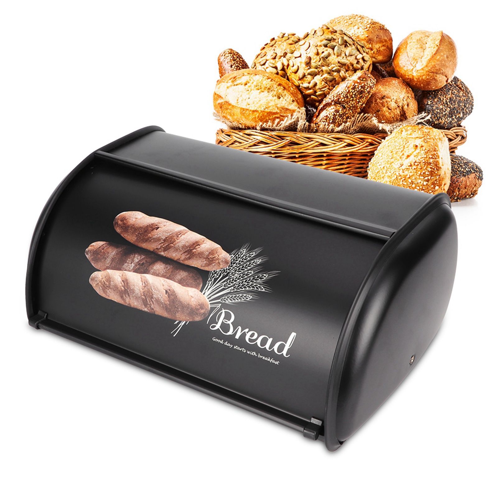 Large Capacity Stainless Steel Bread Box Holder Bin Container Kitchen Storage view 11