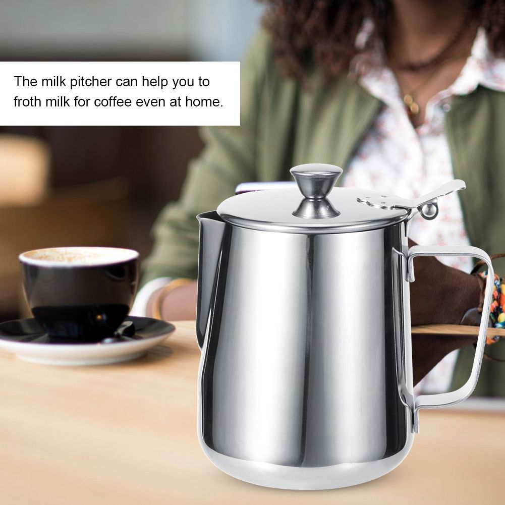 Stainless Steel Thicken Milk Frothing Cup Jug Coffee Pitcher Latte Art with view 10
