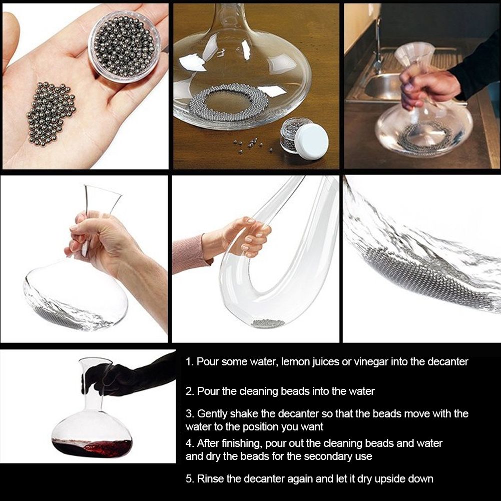 500Pcs 3mm Stainless Steel Decanter Cleaning Balls Household Cleaning Tools view 7