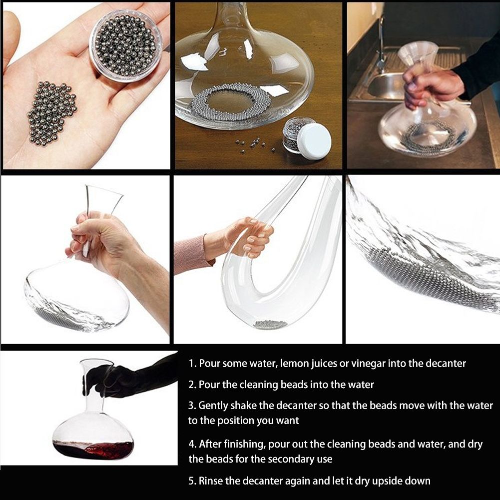 300Pcs 4mm Stainless Steel Cleaning Beads Wine Tea Stains Decanter Cup Bottle view 11