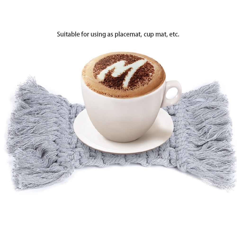 Elegant Anti-Skid Rectangular Cotton Thread Cup Mat Placemat Coffee Mat with view 7