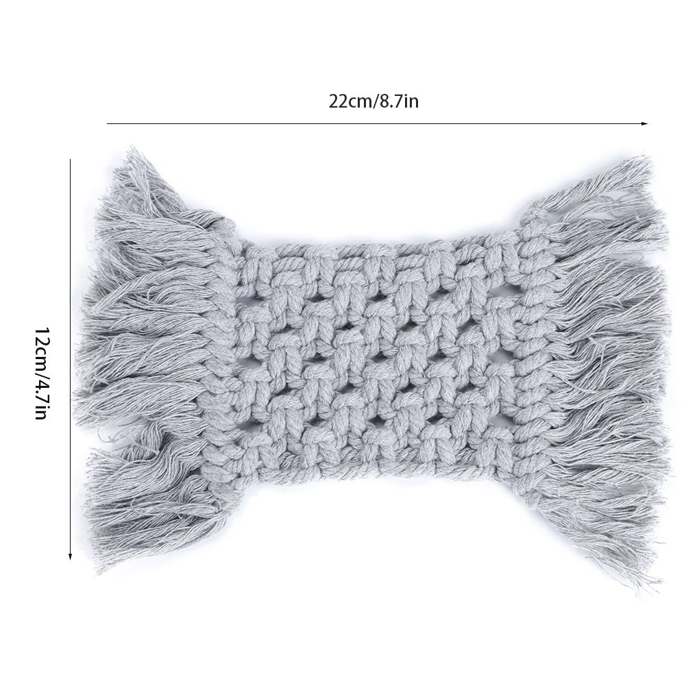 Elegant Anti-Skid Rectangular Cotton Thread Cup Mat Placemat Coffee Mat with view 8