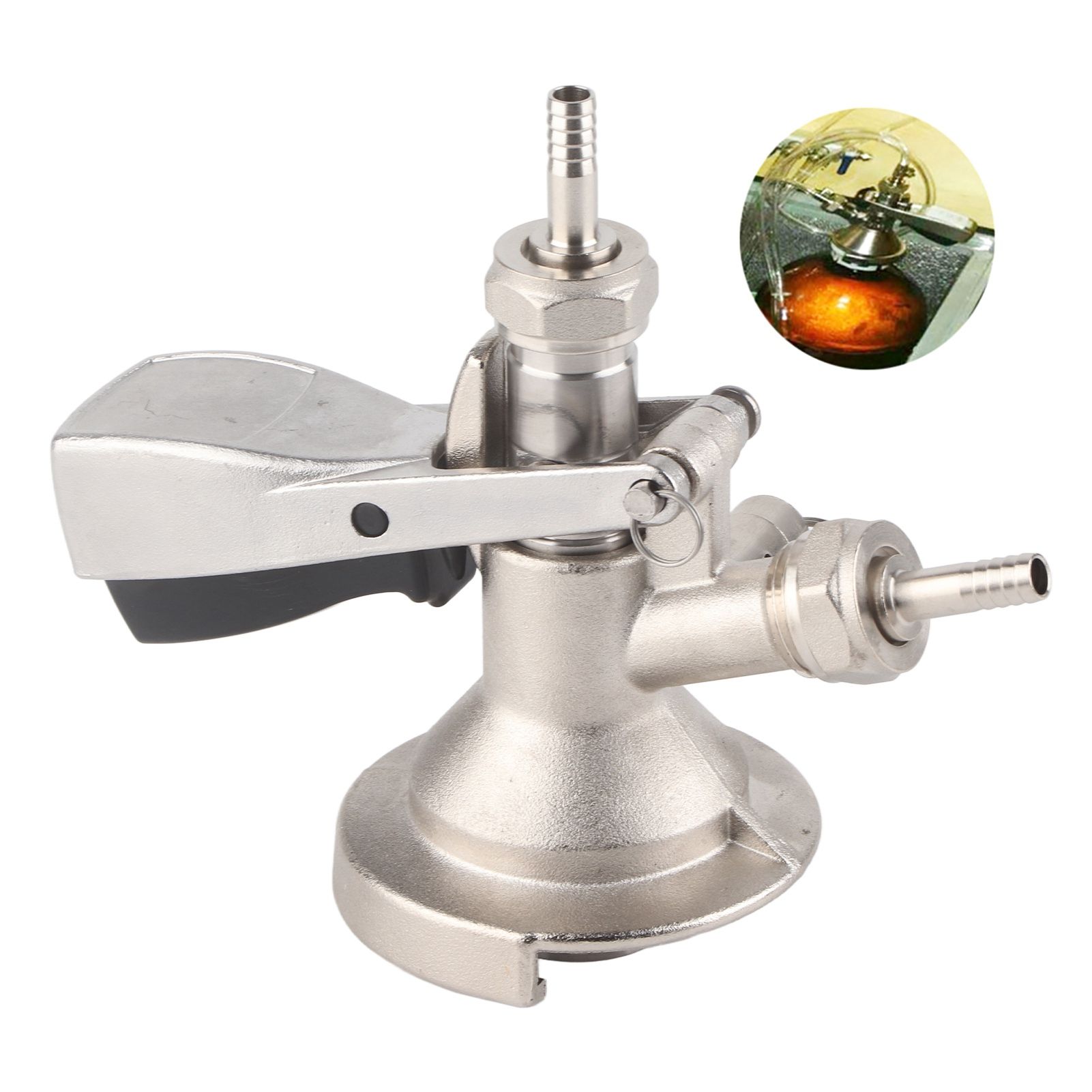 A Type Keg Coupler Stainless Steel Beer Keg Dispenser Connector Dispensing