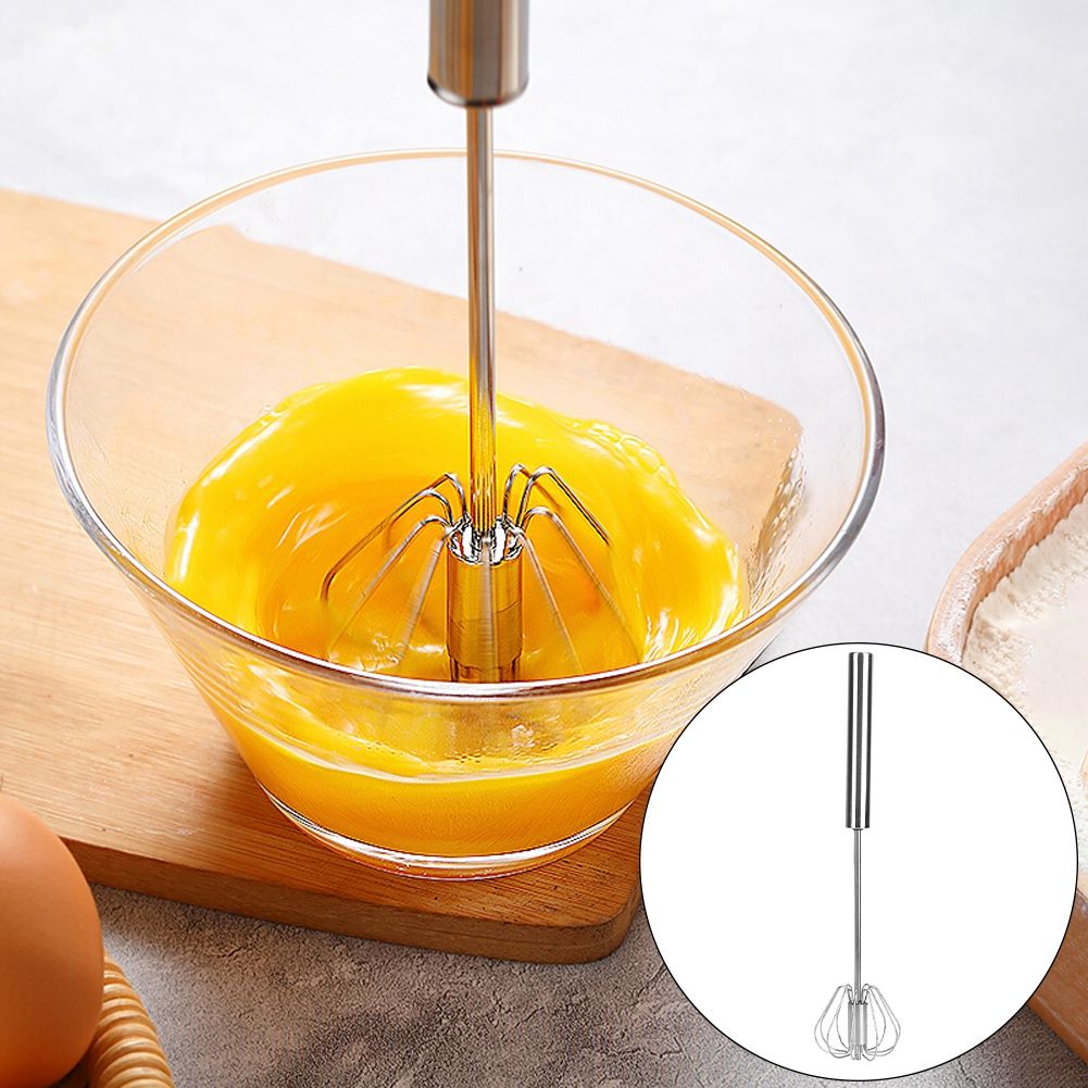 Semi Automatic Stainless Steel Egg Beater Mixer Blender Milk Frother Kitchen view 9