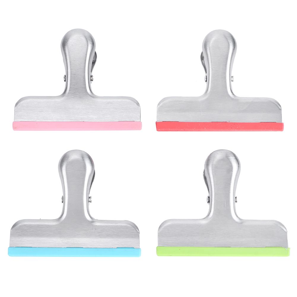 4 Color Stainless Steel Anti-Skid Silicone Strip Sealing Clip for Sealing Food view 2