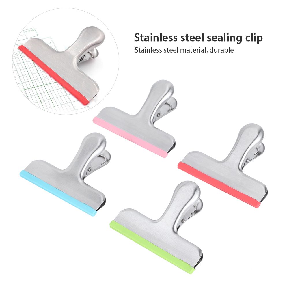 4 Color Stainless Steel Anti-Skid Silicone Strip Sealing Clip for Sealing Food view 12