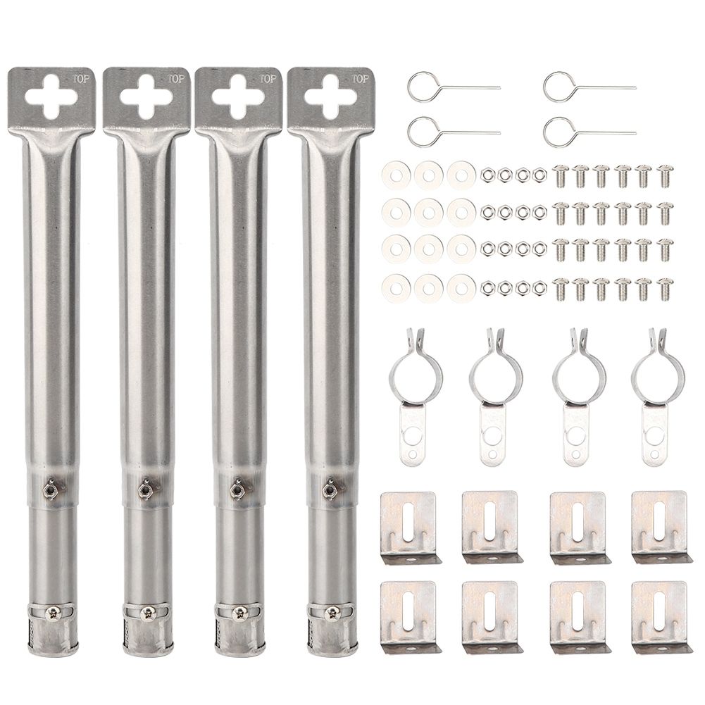 4pcs Adjustable Telescopic Stainless Steel Pipe Tube Burners BBQ Grill Parts view 2