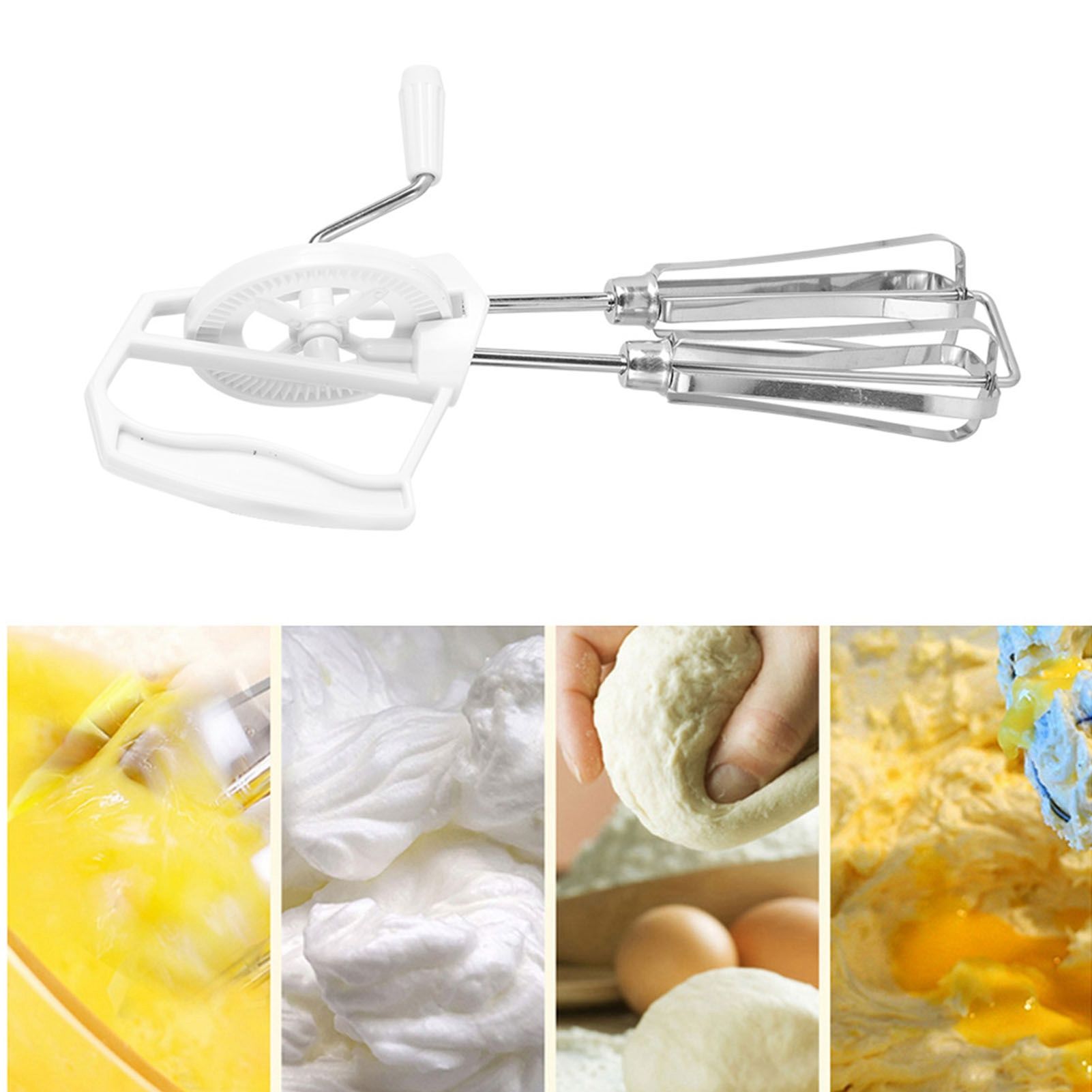Stainless Steel Handheld Manual Egg Blender Mixer Beater Home Kitchen Cooking Tool view 12