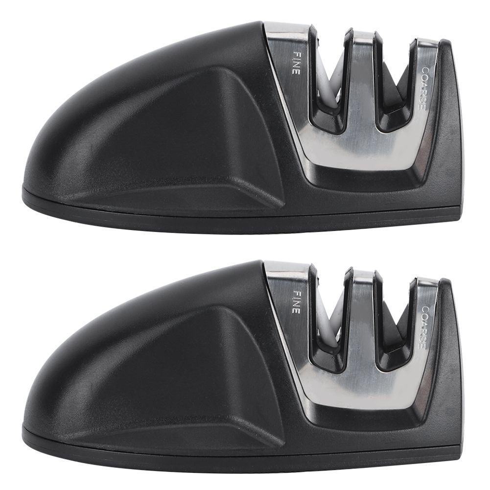 2Pcs 2-Slot Flat Bottom Kitchen Sharpener Multifunctional Household Knife view 2