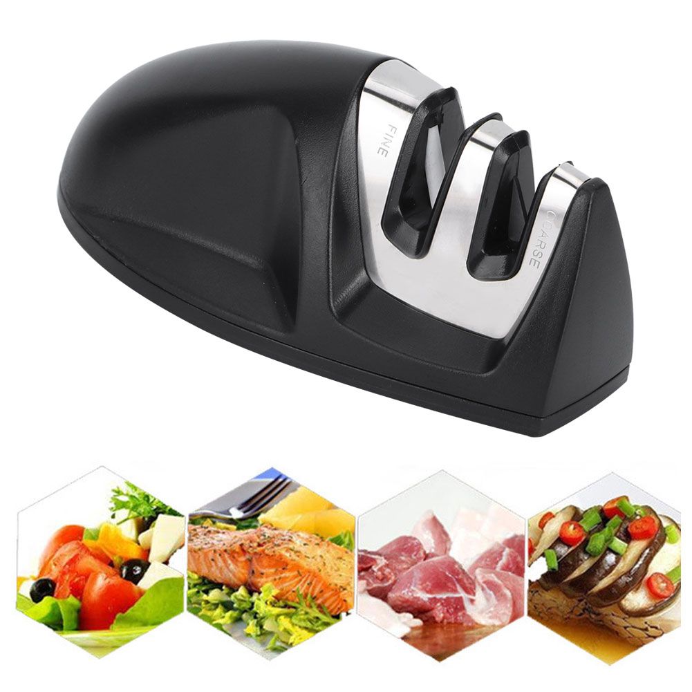 2Pcs 2-Slot Flat Bottom Kitchen Sharpener Multifunctional Household Knife view 6