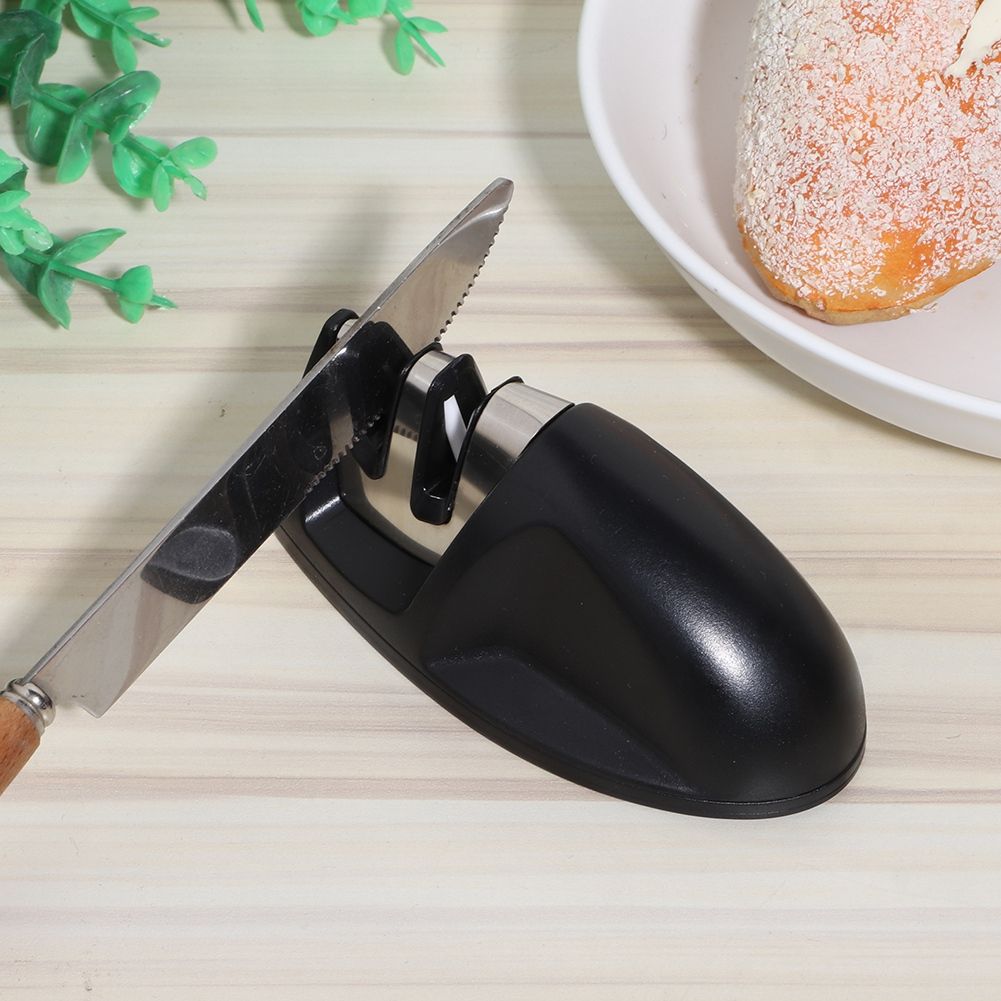 2Pcs 2-Slot Flat Bottom Kitchen Sharpener Multifunctional Household Knife view 7