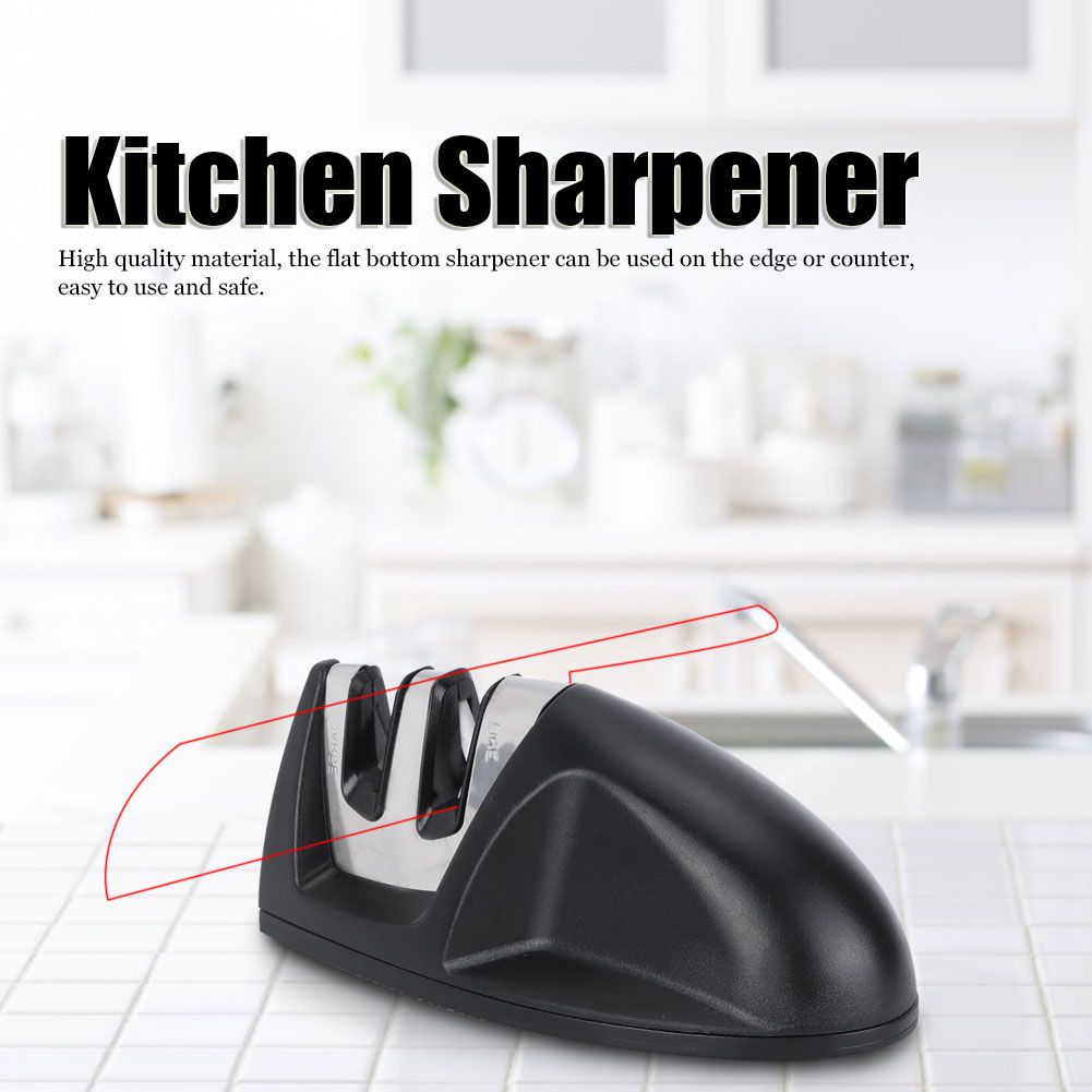 2Pcs 2-Slot Flat Bottom Kitchen Sharpener Multifunctional Household Knife view 11