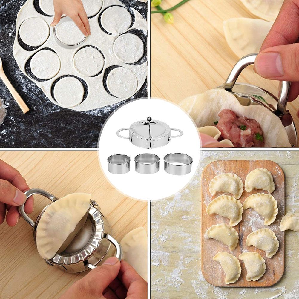 Household 304 Stainless Steel Manual Dumpling Dough Presser Maker Molds Kit view 5