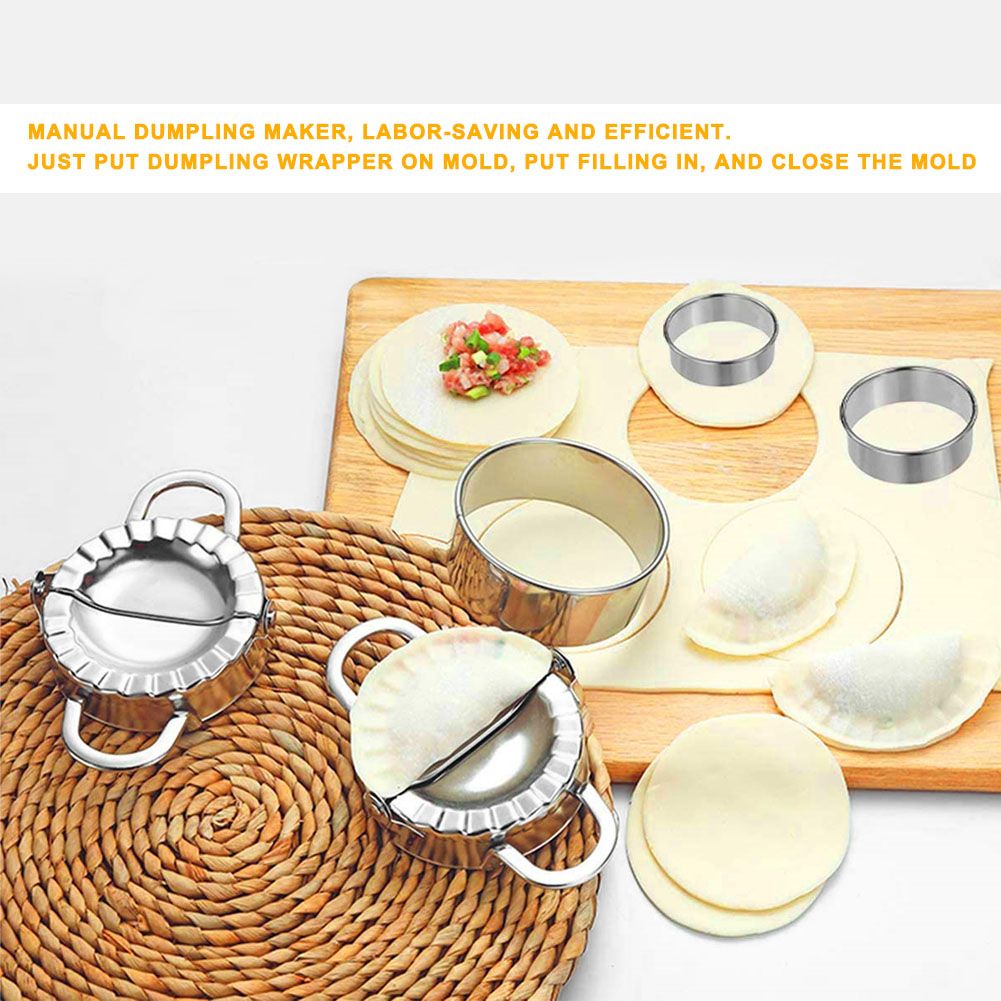 Household 304 Stainless Steel Manual Dumpling Dough Presser Maker Molds Kit view 11