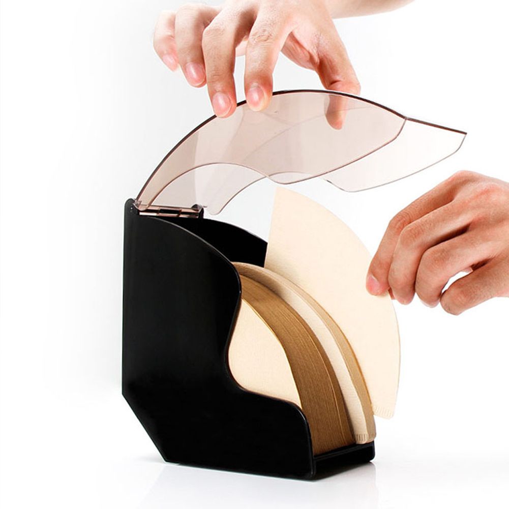 Acrylic Dust - Proof Coffee Filter Paper Holder Storage Dispenser Rack With view 10