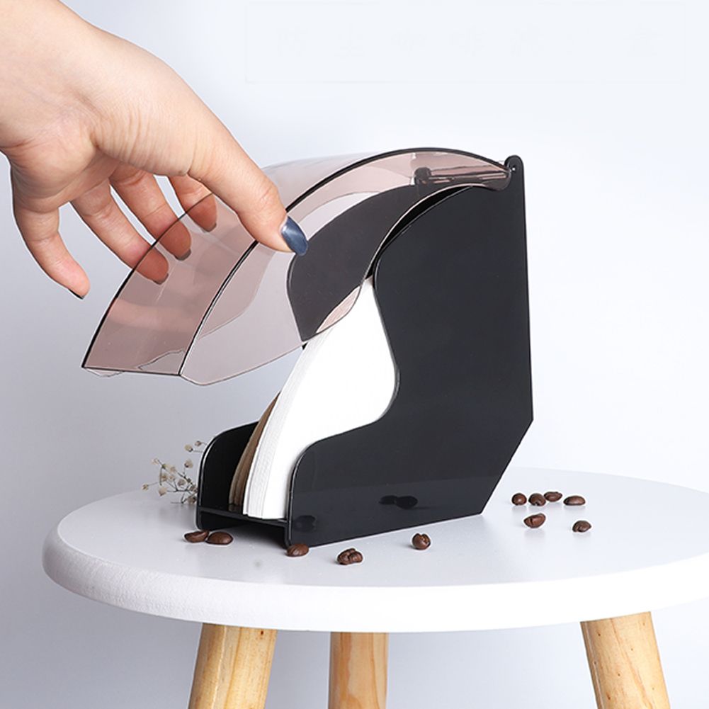 Acrylic Dust - Proof Coffee Filter Paper Holder Storage Dispenser Rack With view 11