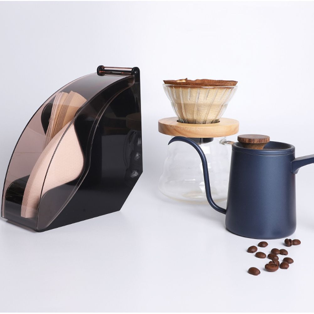 Acrylic Dust - Proof Coffee Filter Paper Holder Storage Dispenser Rack With view 12