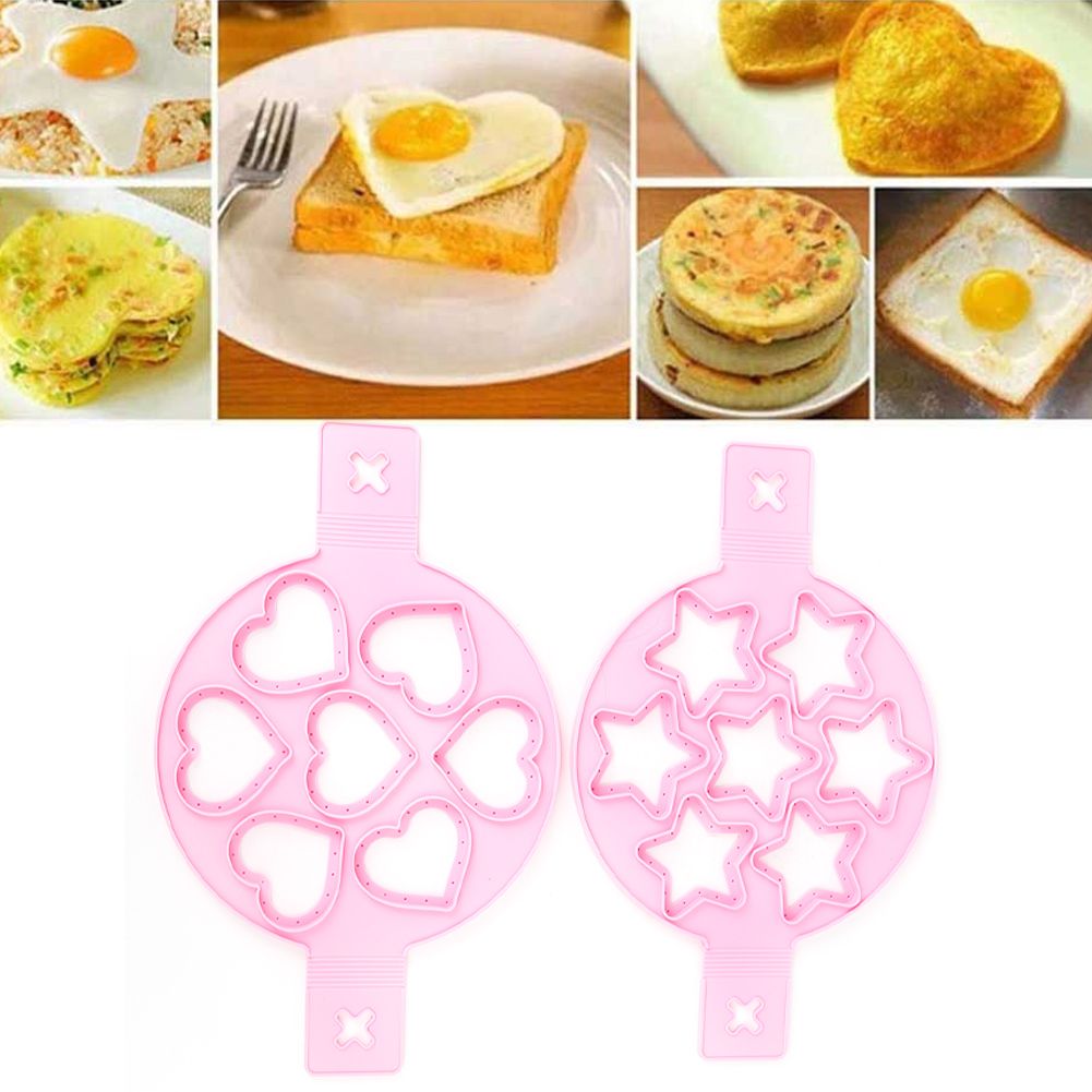 2Pcs Silicone Egg Ring Pancake Maker Non-stick Egg Cooker Pan Flip Mold DIY view 7
