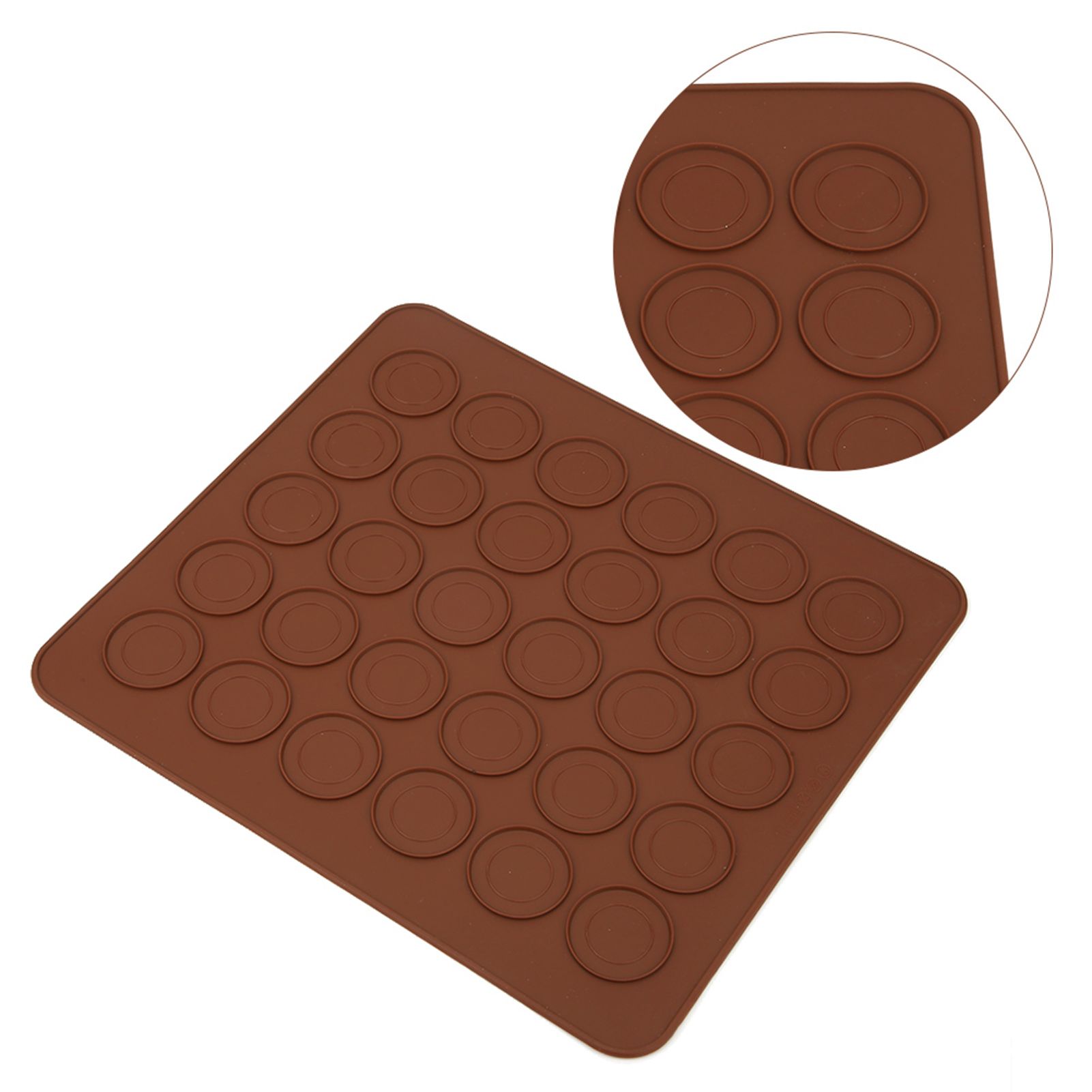 2Pcs 30 Holes Silicone Non-Stick Macaron Pad Oven Mat Kitchen Baking Tool view 7
