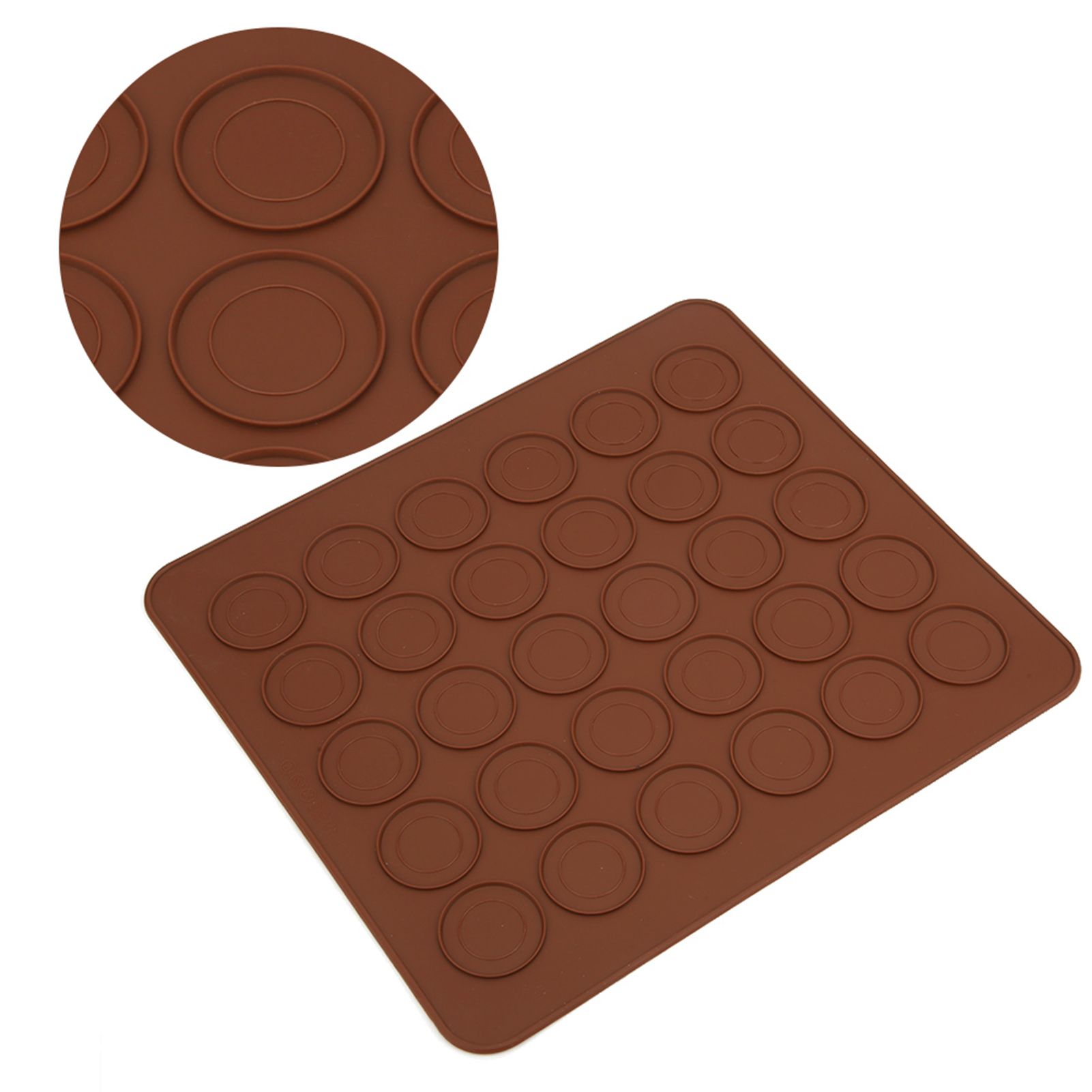 2Pcs 30 Holes Silicone Non-Stick Macaron Pad Oven Mat Kitchen Baking Tool view 8