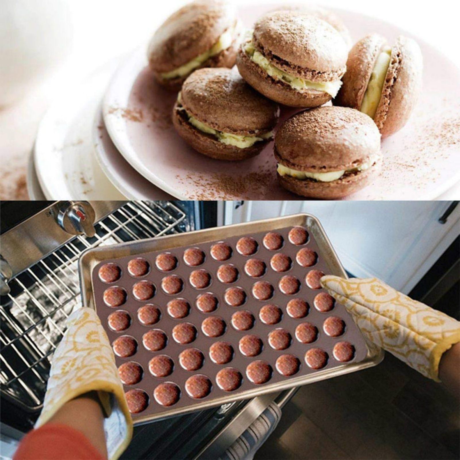 2Pcs 30 Holes Silicone Non-Stick Macaron Pad Oven Mat Kitchen Baking Tool view 10