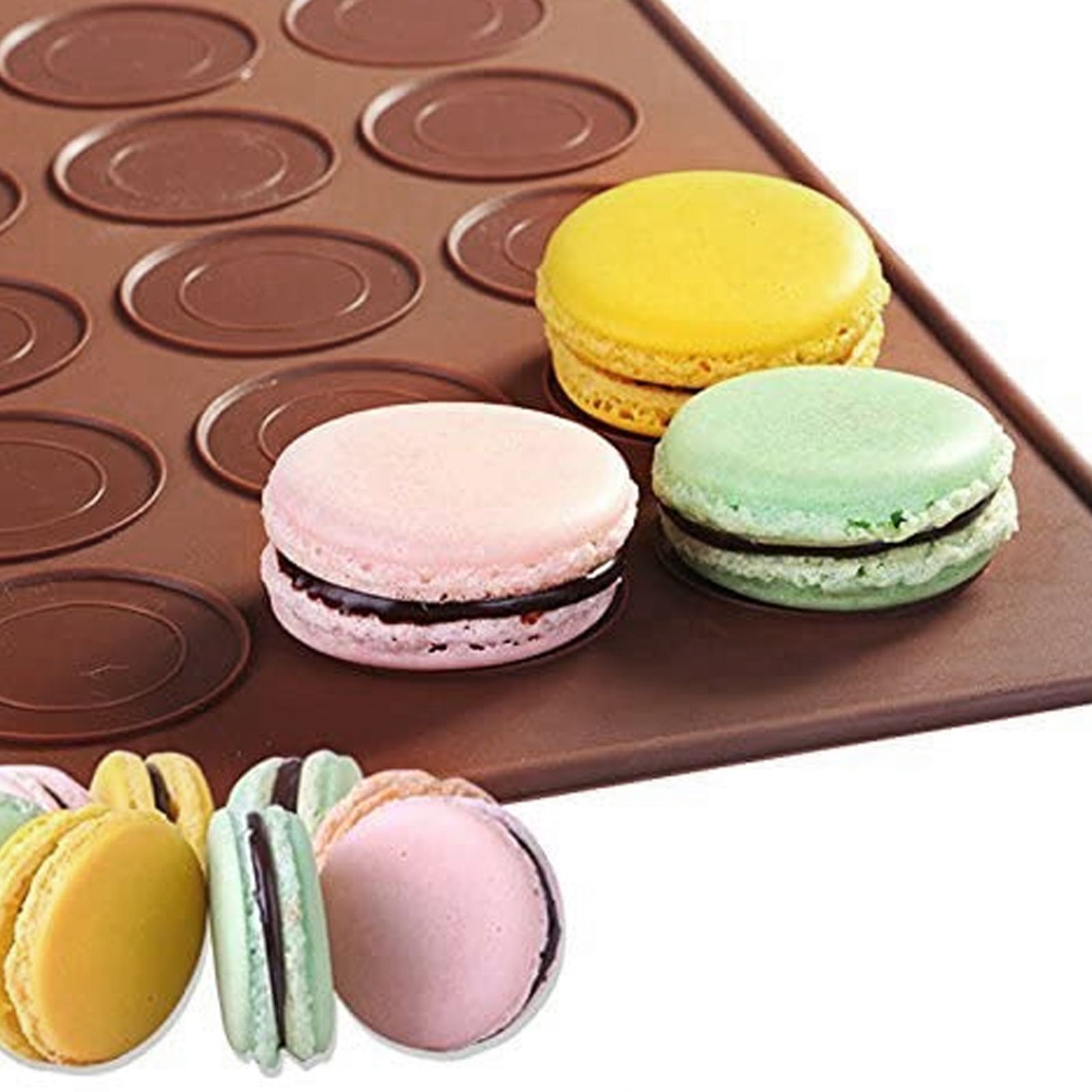 2Pcs 30 Holes Silicone Non-Stick Macaron Pad Oven Mat Kitchen Baking Tool view 12
