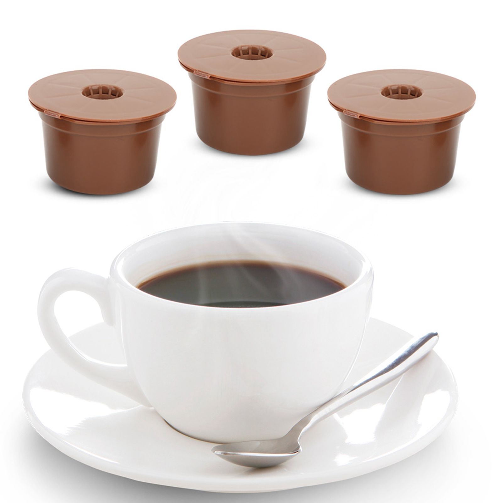 3Pcs Reusable Refillable Coffee Capsule Filter Cup Replacement Accessories Fit view 3