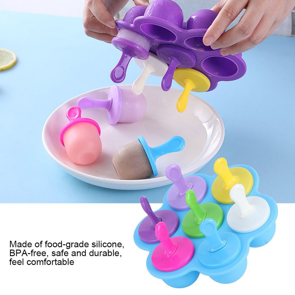 Household Reusable Silicone Ice Cream Molds DIY Making Mold Tool Kitchen view 12