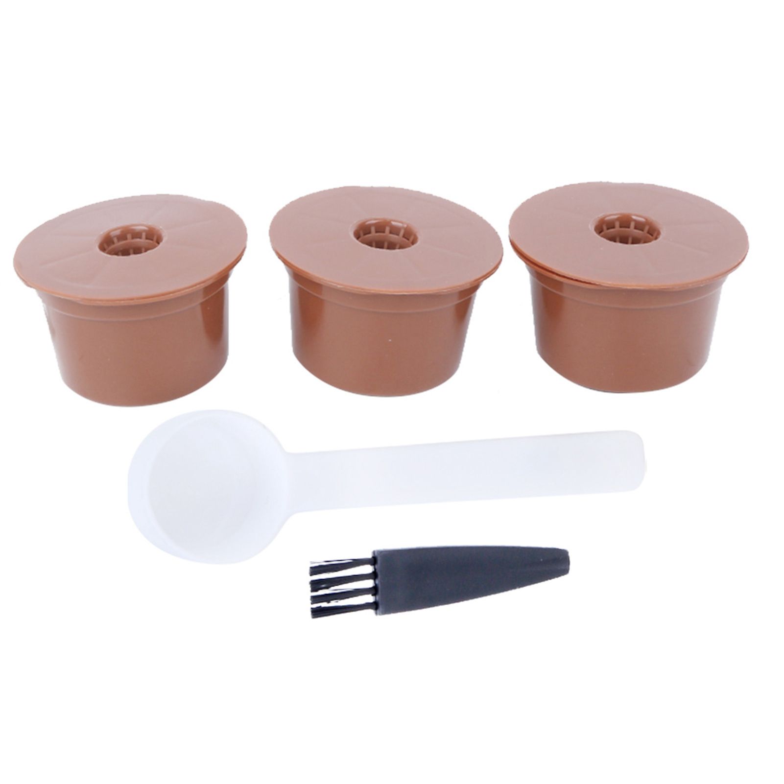 Reusable Refillable Coffee Capsule Filter Cup Brush Spoon Kit Accessory for