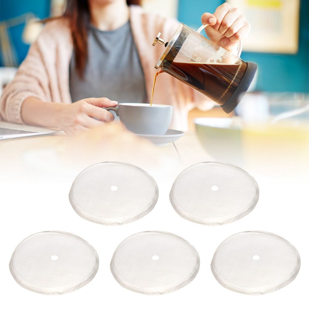 5Pcs 80 Mesh Reusable Stainless Steel Filter Mesh for 600ml French Press Pot view 9