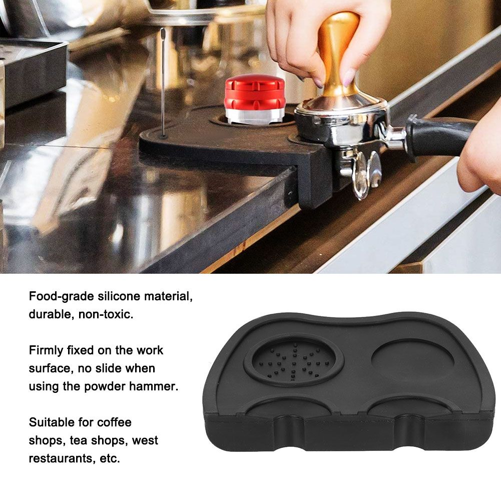 Non‑Slip Silicone Coffee Powder Tamper Mat Holder Corner Tamping Pad for view 11